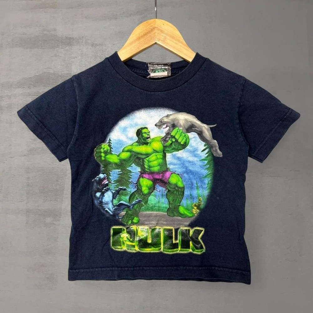 Vintage Hulk 2003 Official Merchandise Black Graphic Boys Tee Shirt 5